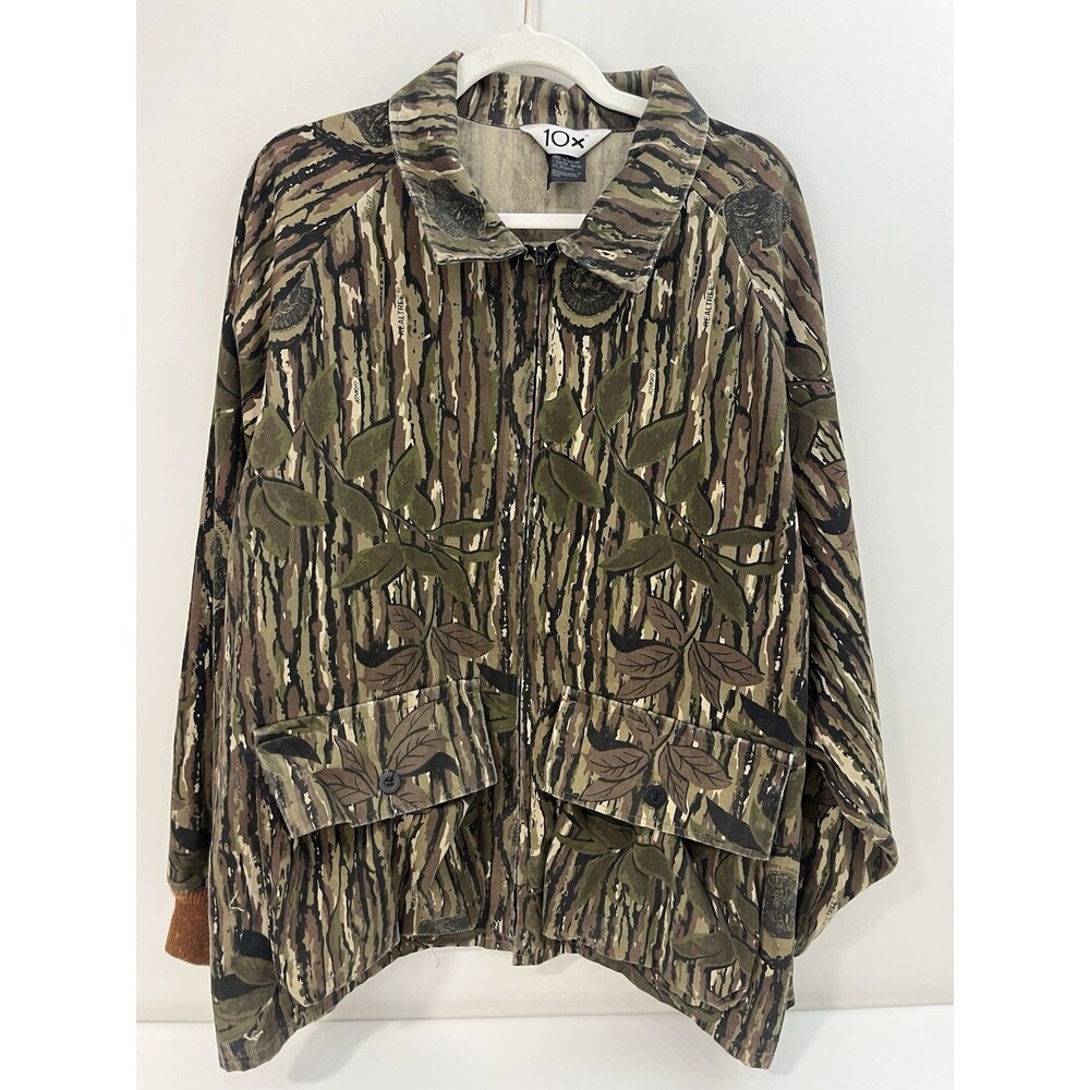 10X Vintage Realtree Camo Zip Jacket Men’s XXL NWTF Turkey Pattern Hunting